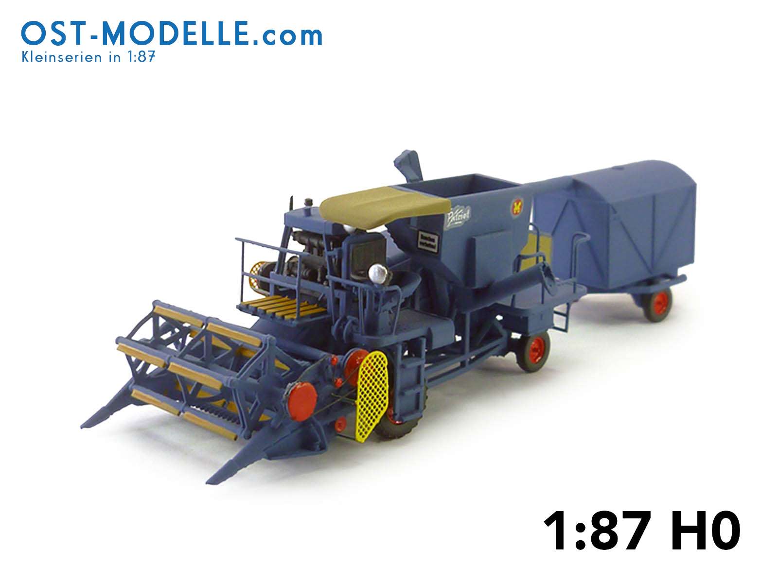 Preview: Maehdrescher E175 mit Spreuwagen blau